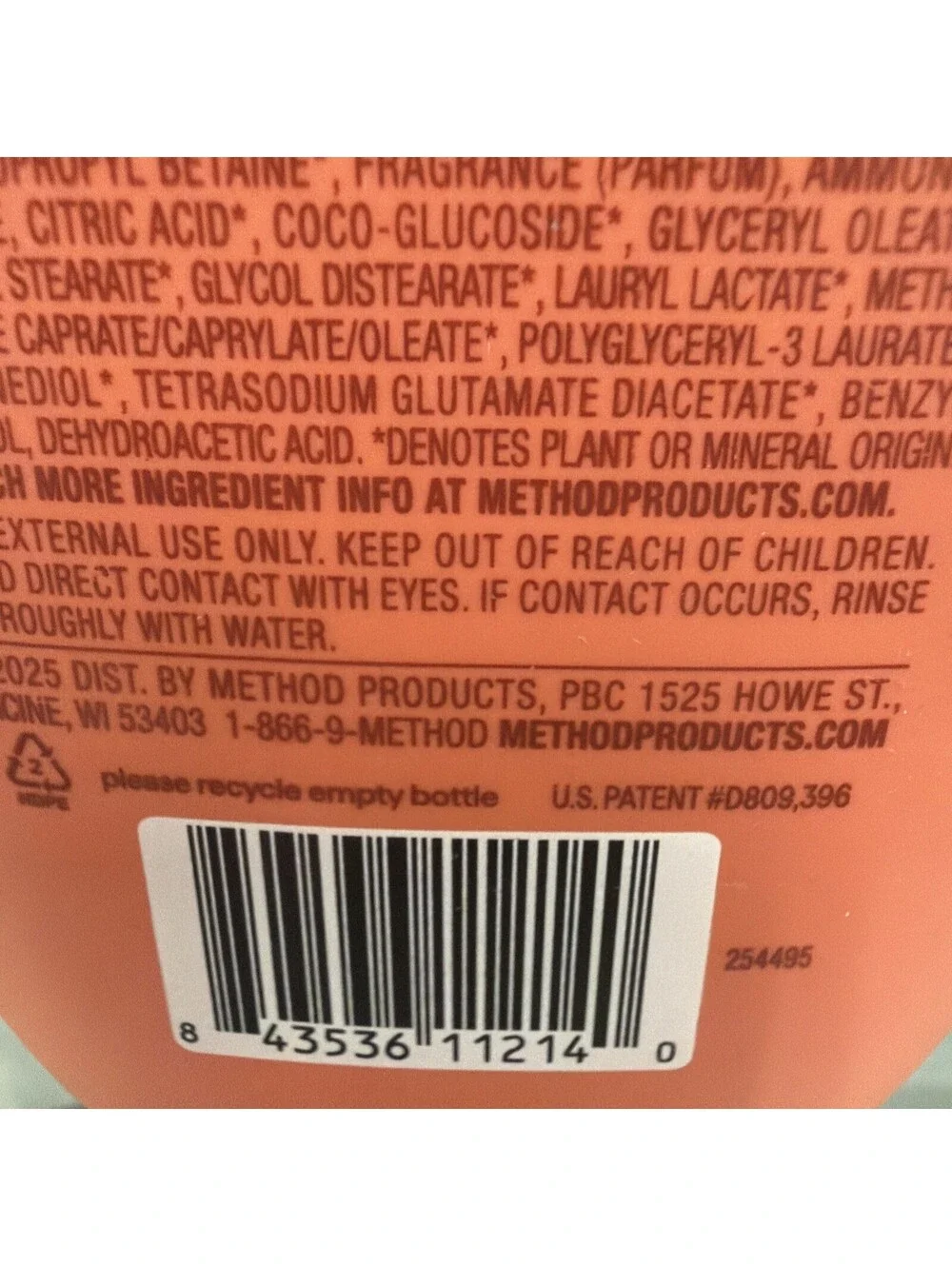 Method Limited Edition Body Wash Pear Red Berries Mandarin 18 fl oz New Sealed